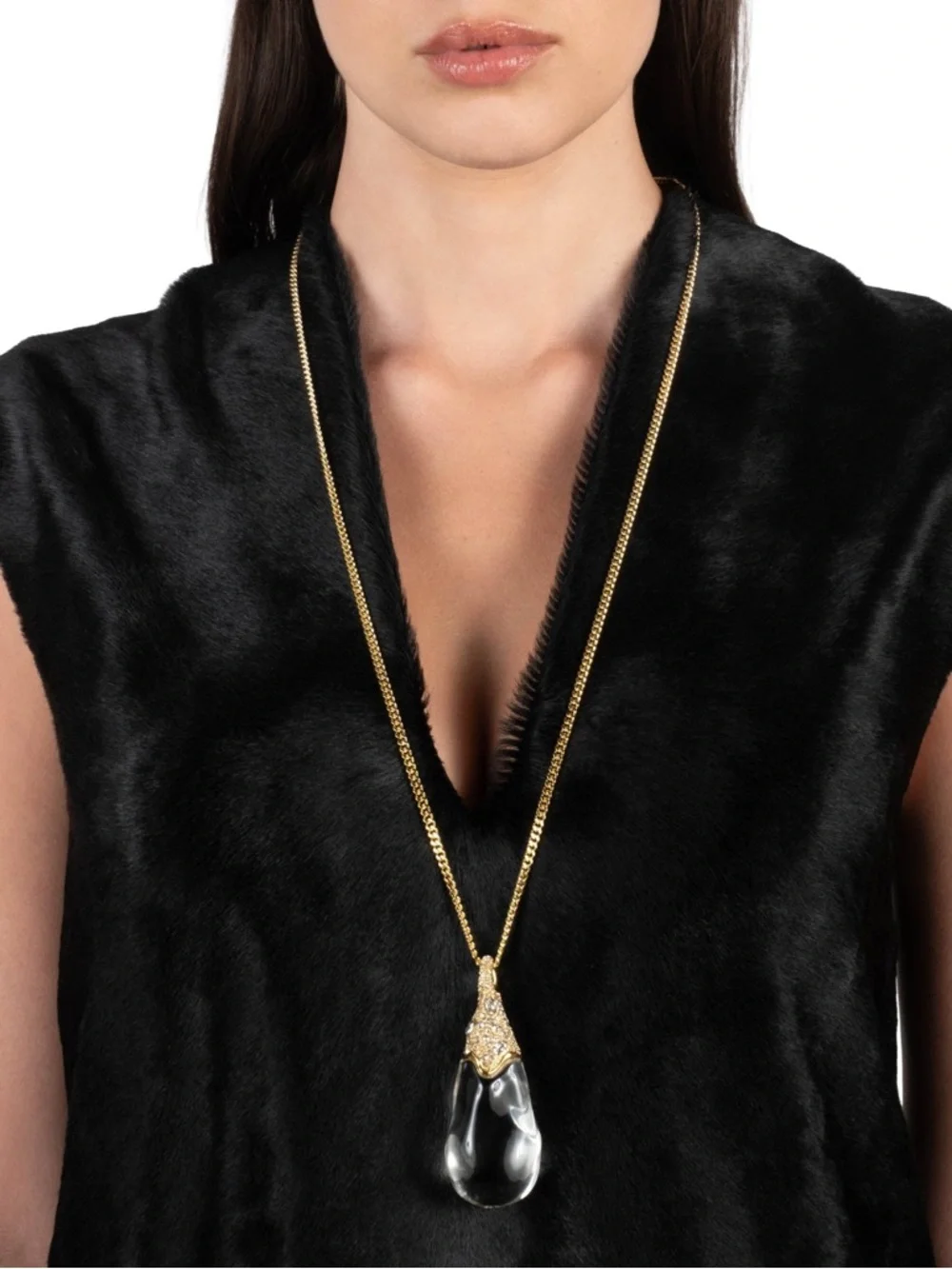 Alexis Bittar Liquid Lucite Crystal Pavé
Teardrop Necklace - Picture 6 of 7